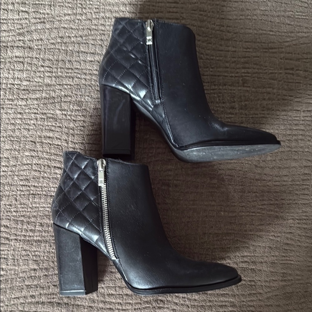 Ivanka Trump Black Heeled Boots Sleek Pointed Toe